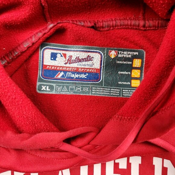 Philadelphia Phillies Majestic Thermabase Mens Size XL Hooded Sweatshirt - Picture 4 of 10